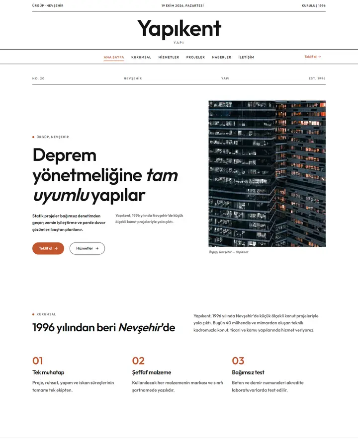 Tema 20 – Minimal tasarım önizlemesi