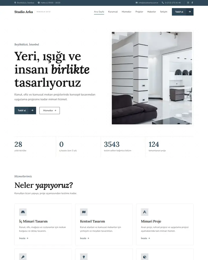 Tema 26 – Klasik Kurumsal tasarım önizlemesi